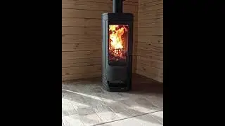 Вертикальная печь-камин Plamen Nera N. Обзор горения дров в печи.
