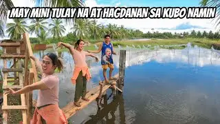 MAY HAGDANAN NA ANG AMING KUBO + NAGLAGAY KAMI NG MINI TULAY SA FISHPOND NAMIN