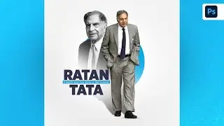 Ratan Tata | Social Media Post Design | Photoshop Tutorials