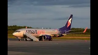Boeing 737-500 - крайний рейс... Визуальный заход в Сыктывкаре.