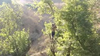 jumping from a tree in 2 feet of water!