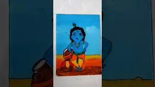 Lord Krishna drawing 🙏🙏/Krishna Drawing #viral #acrylicpainting #shorts #krishna #lordkrishna