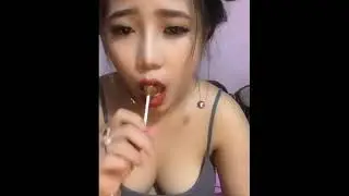 the girl live bigo eating chocolate