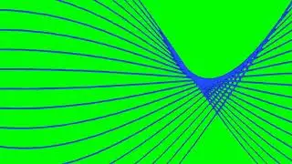 Blue line wave footage animation green screen video