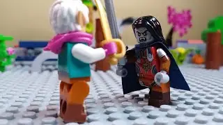 Epic fight scene between an elf and a vampire (lego stopmotion d&d)