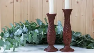 Efecto óxido en unos Candelabros de vidrio