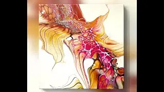 Coaster Series 2 ~ Swipe & Scoop Technique ~ Acrylic Fluid Art 843