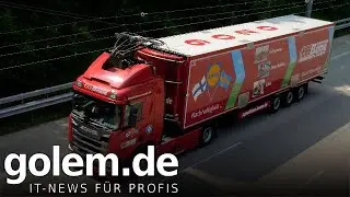 Oberleitungs-LKW im Einsatz - Bericht
