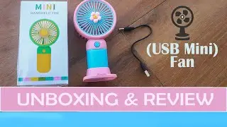 USB MINI FAN, Portable Hand Fan, Upto 12h Backup, 3600mAh Rechargeable Battery