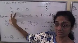 Solving an equation with fractions- Example 1