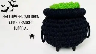 How to Make a Coiled Cauldron Basket for Halloween | Coiled Basket Tutorial