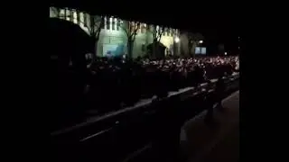 Many People waiting for Train in railway station in kyiv