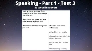 3.1 | Speaking - Part 1 - Test 3 | Succeed in Movers