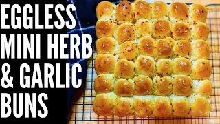 Eggless Mini Garlic & Herb Buns | Mini Dinner Rolls | Super soft Mini Buns