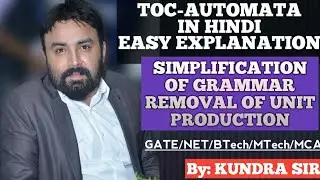 Simplification of Grammar (Removal of Unit Production)