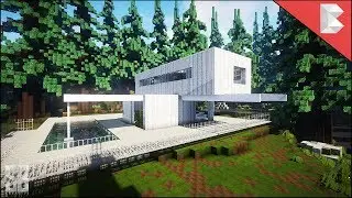 Minecraft: White Modern Wooden House  - Build Review 2018