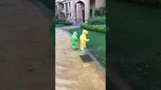 俩娃玩水