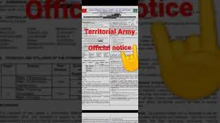Territorial Army new form 2021 | official notice