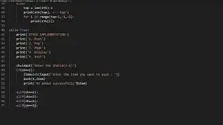 STACK IMPLEMENTATION   Push, Pop, Display