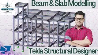 Modeling of Roof Beam & Slab in 20 min in Tekla | Flat Slab | Complete Building Model in TSD
