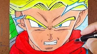 Como Desenhar Trunks do Futuro Super Saiyajin DRAGON BALL, COLORINDO E DESENHANDO DESENHOS FAMOSOS