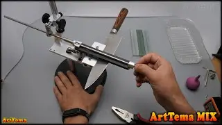 Sharpening a kitchen knife on a Sytools K7 sharpener from AliExpress