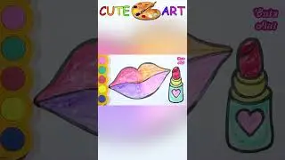 Lips and Lipstick drawing #shorts #youtubeshorts