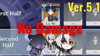 【原神】Ver.5.1 放浪者＆召使の両単騎で螺旋12層 ☆9クリア/ Ver.5.1 Spiral Abyss Floor 12 Wanderer ＆ Arlecchino Solo