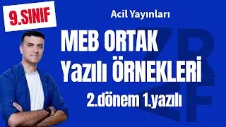 9.sınıf Matematik 2.dönem 1.yazılı MEB Ortak Yazılı Acil Yayınları + PDF