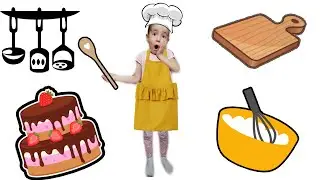 Daria plays a cooker Daria prepares baursaks (national cusine)