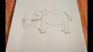 How to simple draw of Elephant - // (Baby Elephant Cute) // #Lindana-Drawing