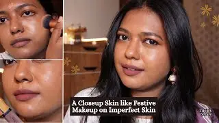*IMPERFECT* SKIN GLAM MAKEUP | FOR ALL SKIN TYPES | DUSKY SKIN CLOSE UP TUTORIAL |