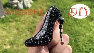 DIY: Brosche: Eleganter Schuh. Stylische, Moderne Broschen aus Perlen. Broschen Handmade