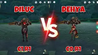 Diluc C1 R1 vs Dehya C0 R1 Team Damage Comparisons & Showcases! Who’s Better Pyro Claymore DPS???