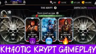 MK11 Team (Liu Kang + Subzero + Scorpion) Khaotic Krypt Gameplay Mortal Kombat Mobile