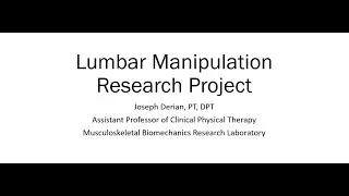 Dr. Joseph Derian - Research Presentation 5/2/24