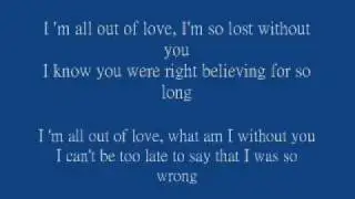 All out of love  - Air Supply (With Lyrics)
