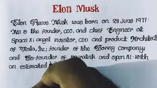 biography of Elon Musk // Essay on Elon Musk // Elon Musk biography //Infinite alpha //