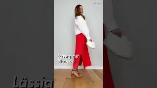 Rotes Midikleid 3x für den Frühling gestylt
