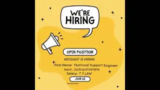 Keysight Off Campus 2023 | Technical Support Engineer | Apply here!