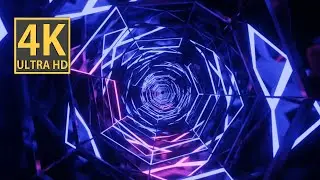 Futuristic SCI-FI VJ LOOP NEON Red Blue Led Lights Visual Party Background Video 4k Wallpaper