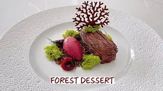 MICHELIN STAR Forest Dessert with Chocolate, Matcha & Cherry - Fine Dining Pastry Recipe