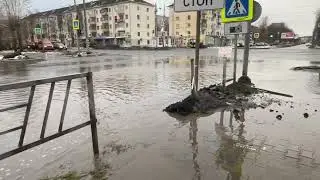 Лужа на Гагарина  - Ломоносова в Архангельске