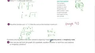 Cernegie A2 Module 1 Topic 1 Lesson 6 Imaginary Numbers