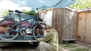 Перевозка велосипеда на машине. Сгорел лес.