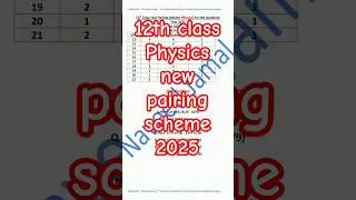 2nd Year Physics Pairing Scheme 2025 || Physics Paper Pairing 2025 Class 12 ||12 Physics Scheme 2025