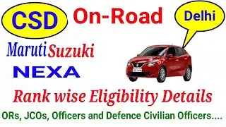 CSD Car Price list Dec 2020 Nexa On Road with all Rank Eligibility ॥ नेक्सा कार सीएसडी रेट लिस्ट