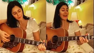 Watch Katrina Kaif Plays Amazing Guitar At Home !!