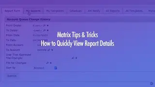 Matrix Tips & Tricks | How to Quickly View Report Details | DICE Corporation