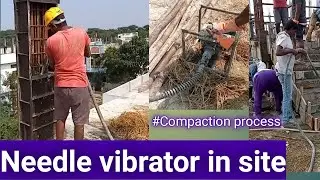 Needle vibrator video| Compaction process in concrete| #site #site work
